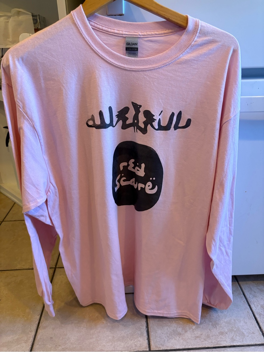Red scare podcast Dasha Anna pink long sleeve men’s shirt, XL